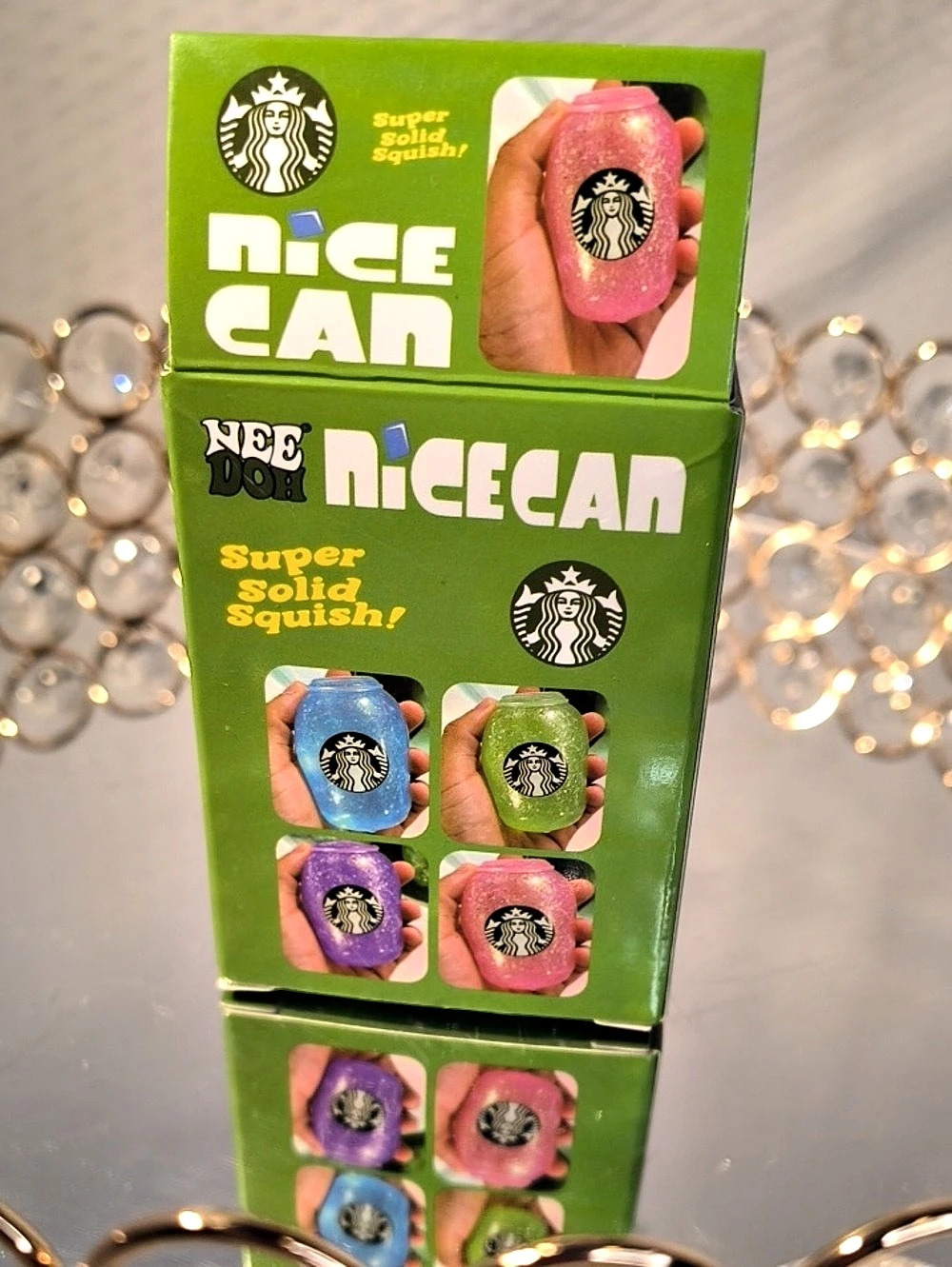 Starbucks NeeDoh Nice Can Nice Can Green Squish Toy NWT